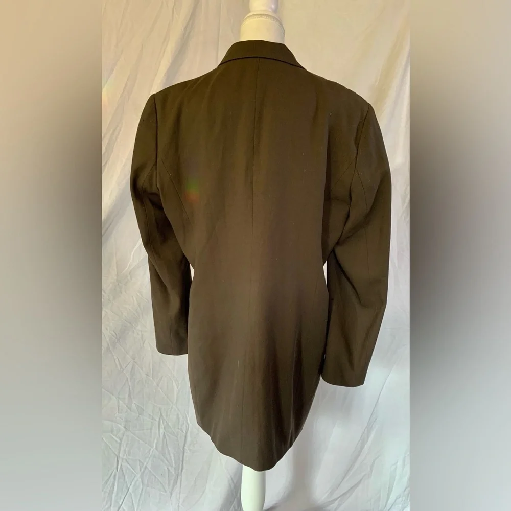 Vintage Wool Brown Oversize Blazer flare sleeve‎ Art Student Retro 80s 90s Large - Picture 8 of 12